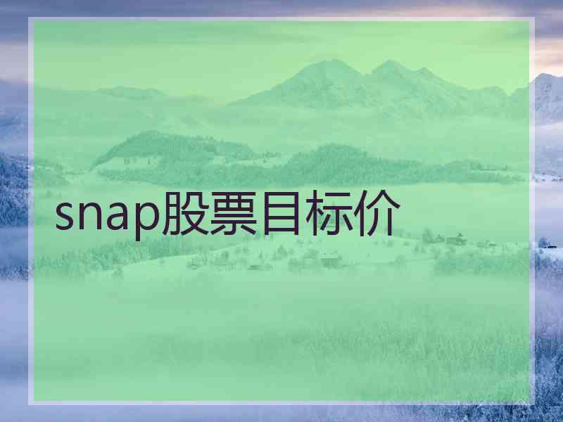 snap股票目标价