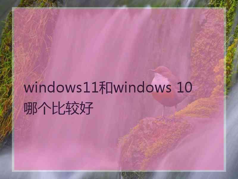 windows11和windows 10哪个比较好