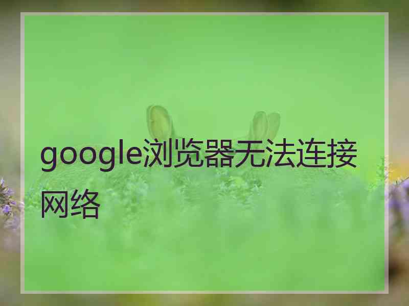 google浏览器无法连接网络