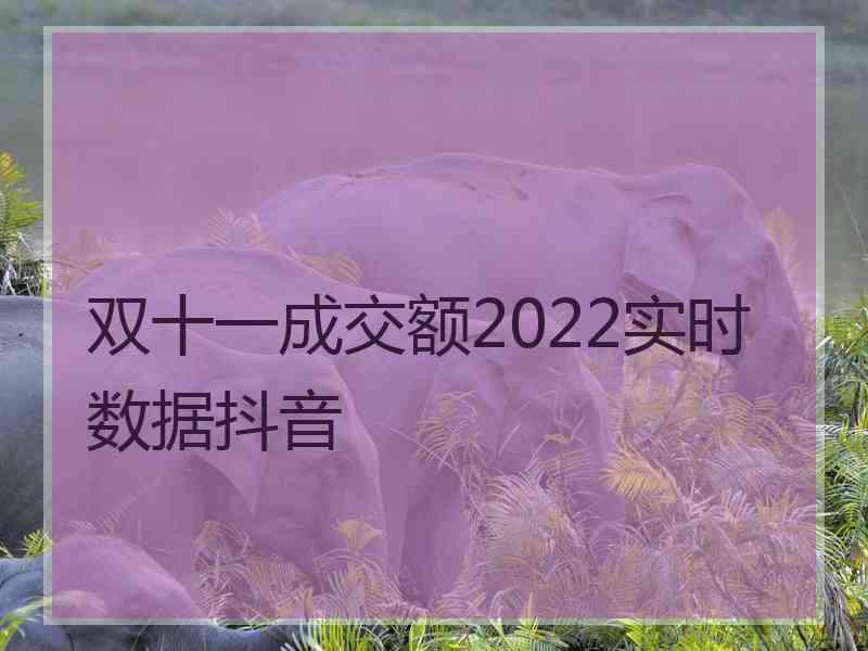 双十一成交额2022实时数据抖音