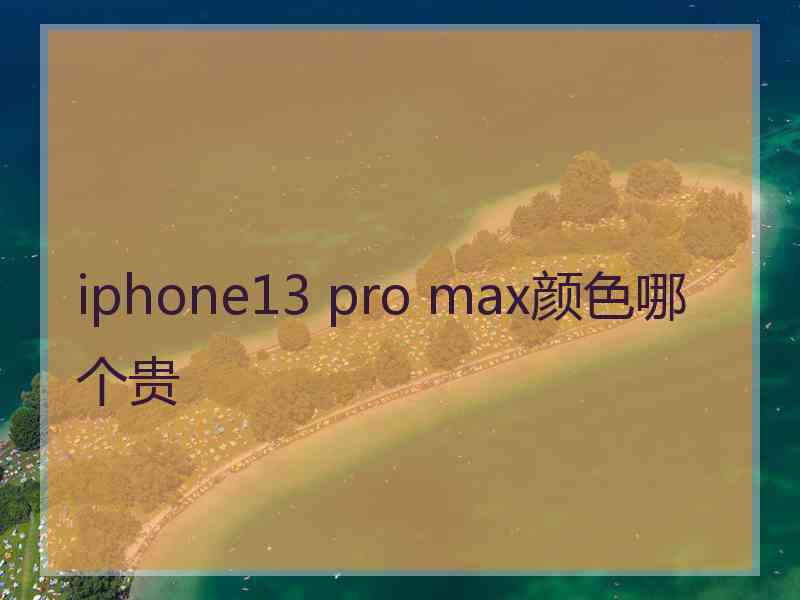 iphone13 pro max颜色哪个贵