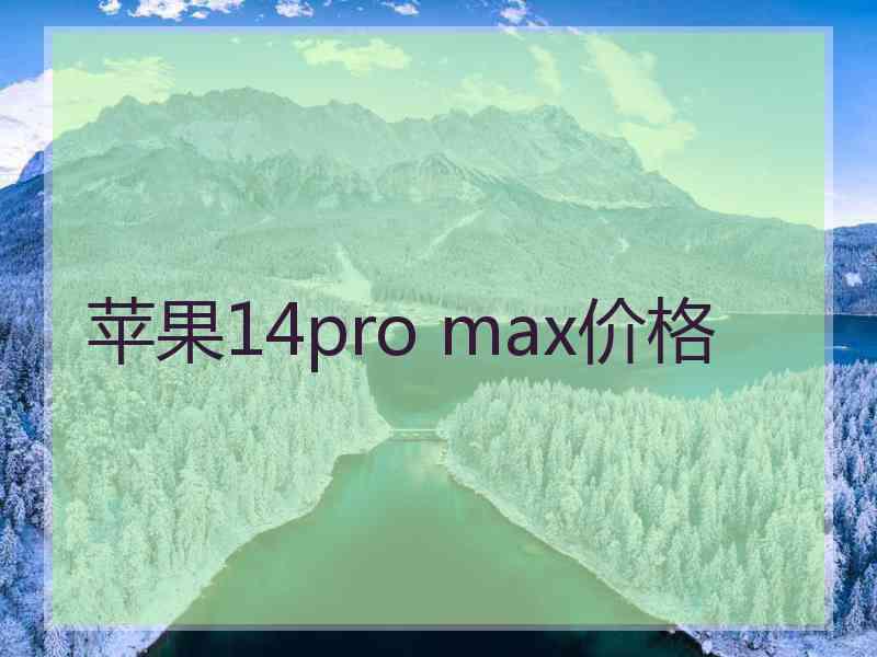 苹果14pro max价格