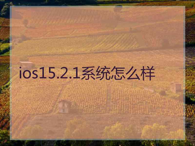 ios15.2.1系统怎么样