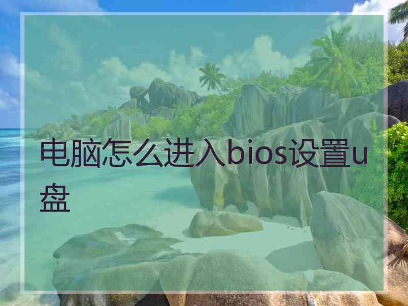 电脑怎么进入bios设置u盘