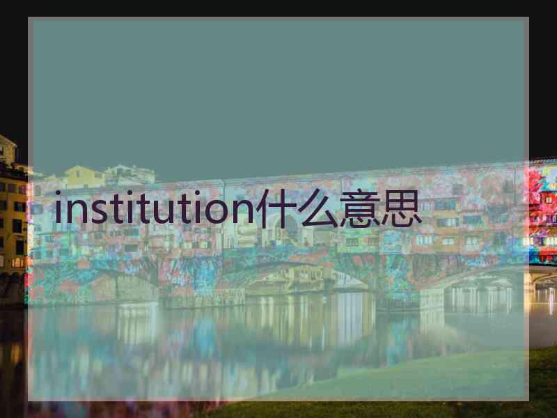 institution什么意思