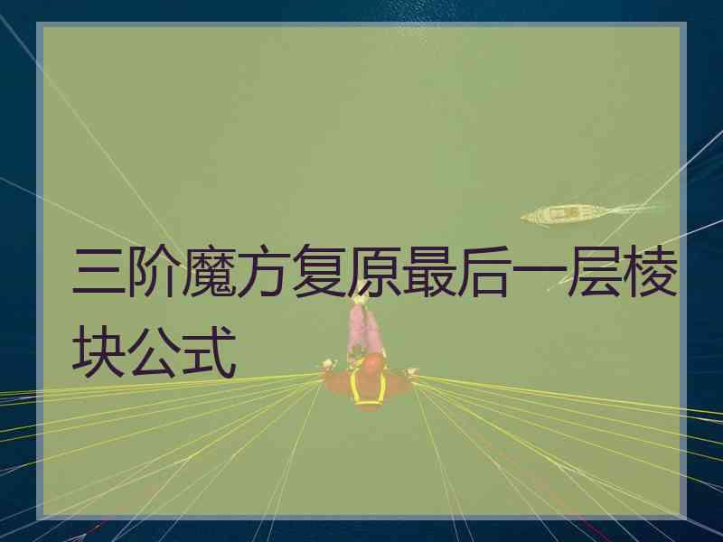 三阶魔方复原最后一层棱块公式