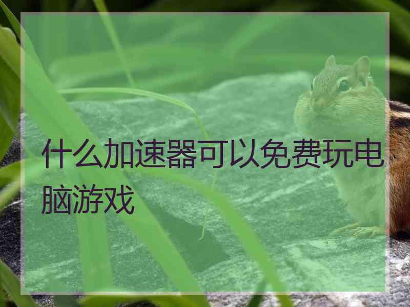 什么加速器可以免费玩电脑游戏