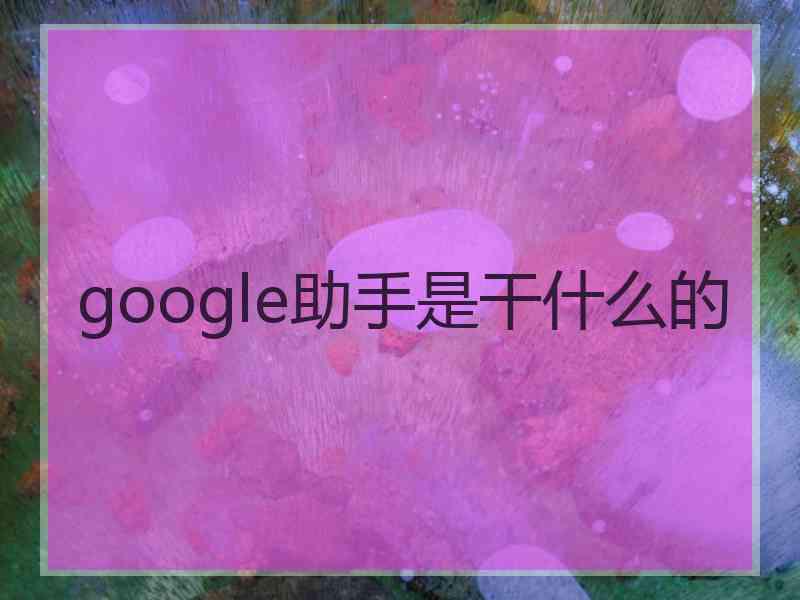 google助手是干什么的