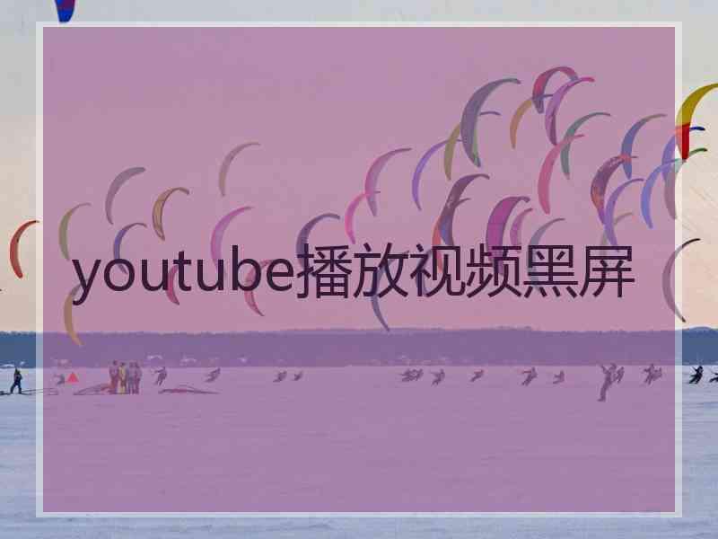 youtube播放视频黑屏