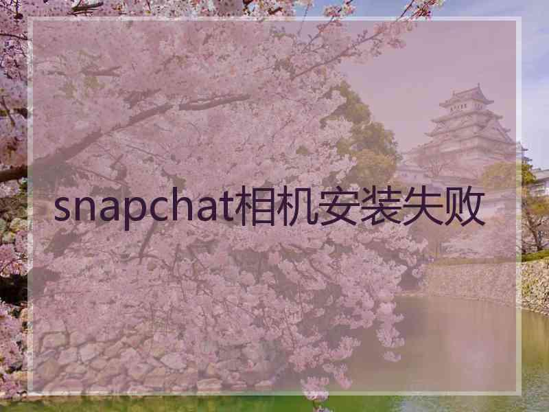 snapchat相机安装失败