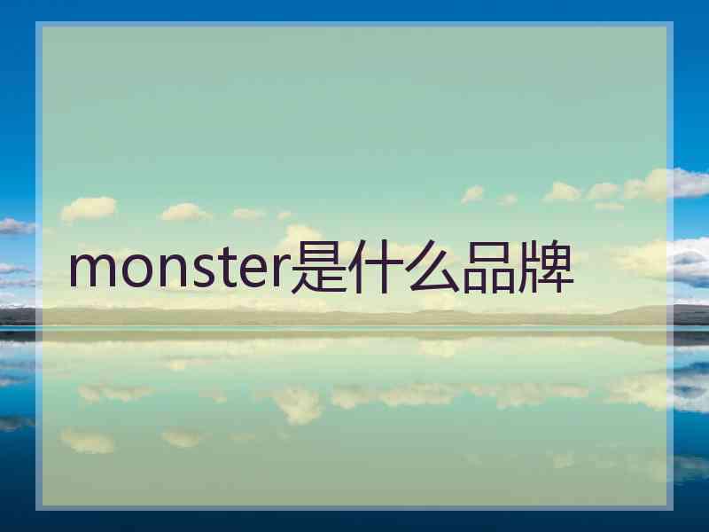 monster是什么品牌