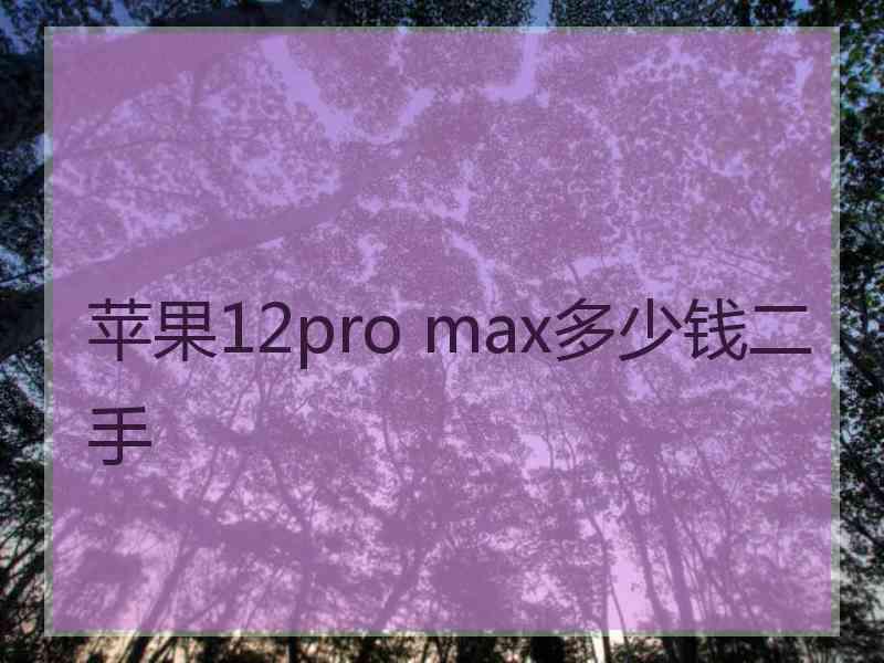 苹果12pro max多少钱二手