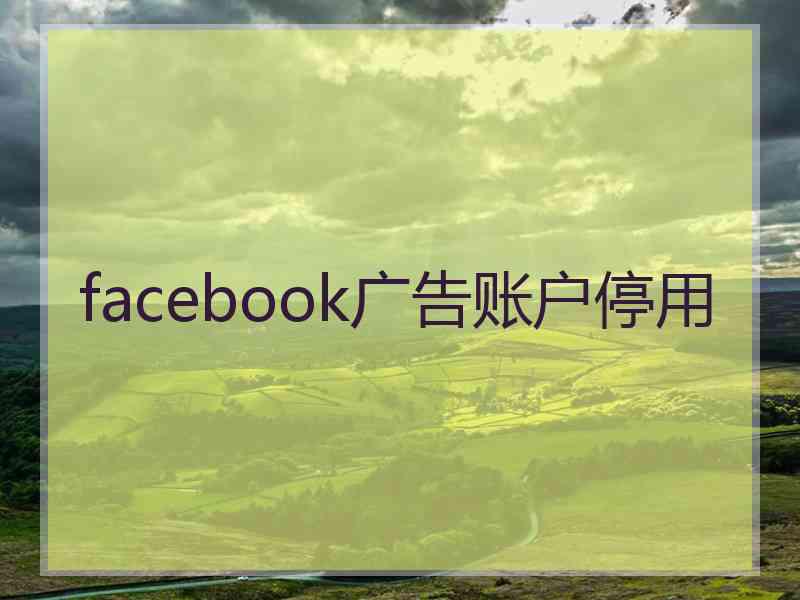 facebook广告账户停用