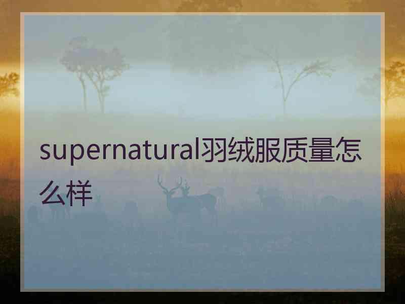 supernatural羽绒服质量怎么样