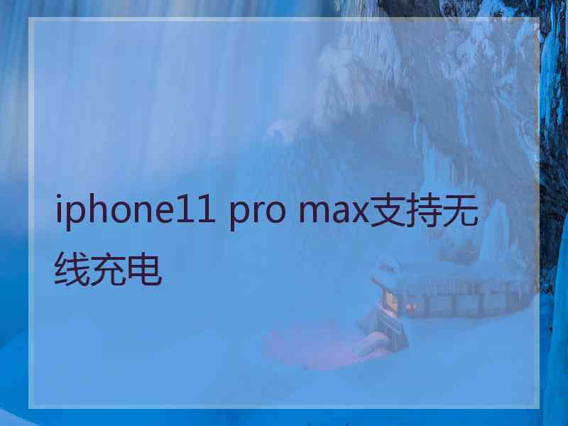 iphone11 pro max支持无线充电