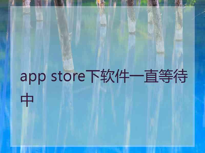 app store下软件一直等待中