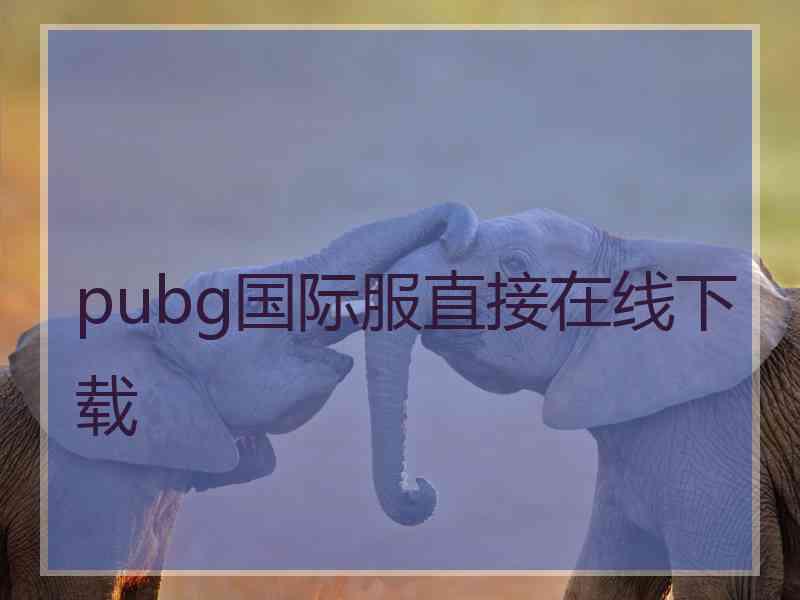 pubg国际服直接在线下载