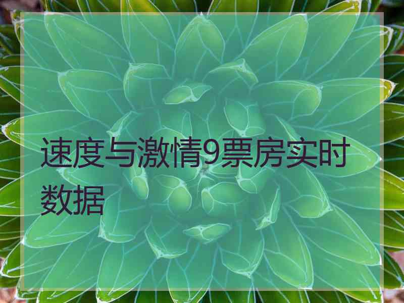 速度与激情9票房实时数据