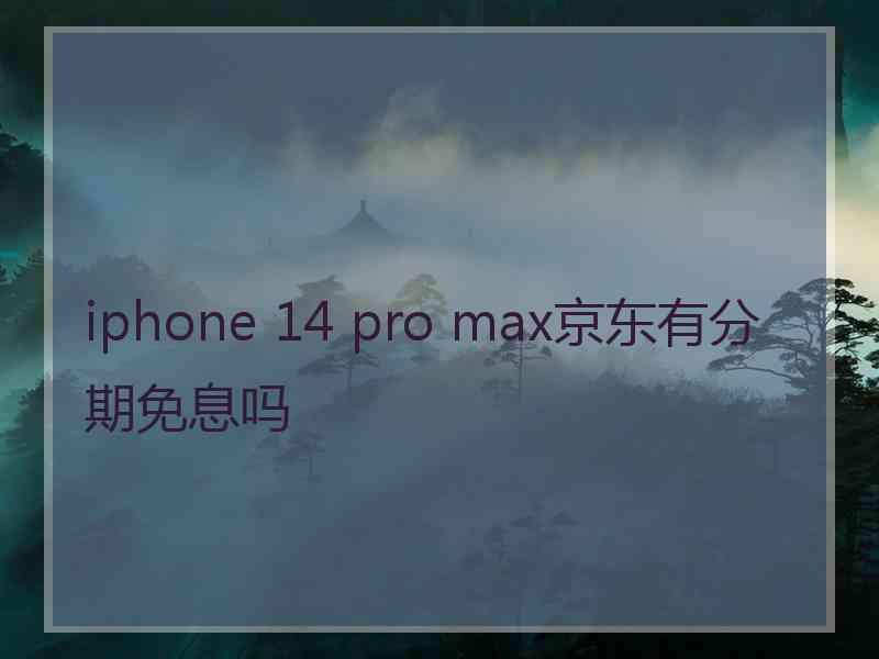 iphone 14 pro max京东有分期免息吗