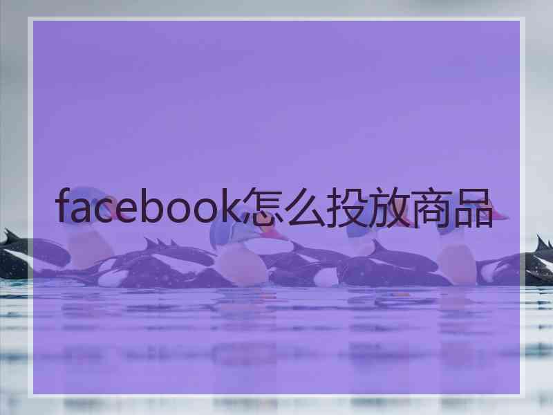 facebook怎么投放商品