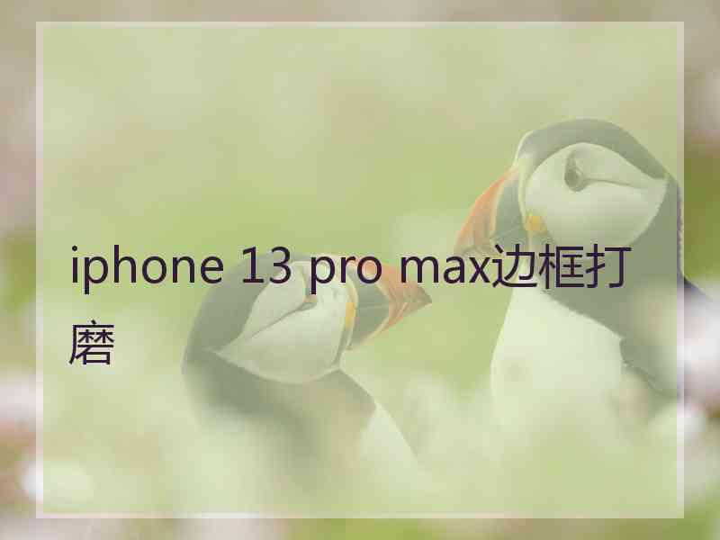 iphone 13 pro max边框打磨