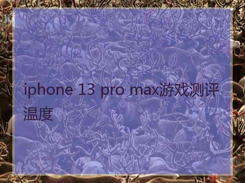 iphone 13 pro max游戏测评温度