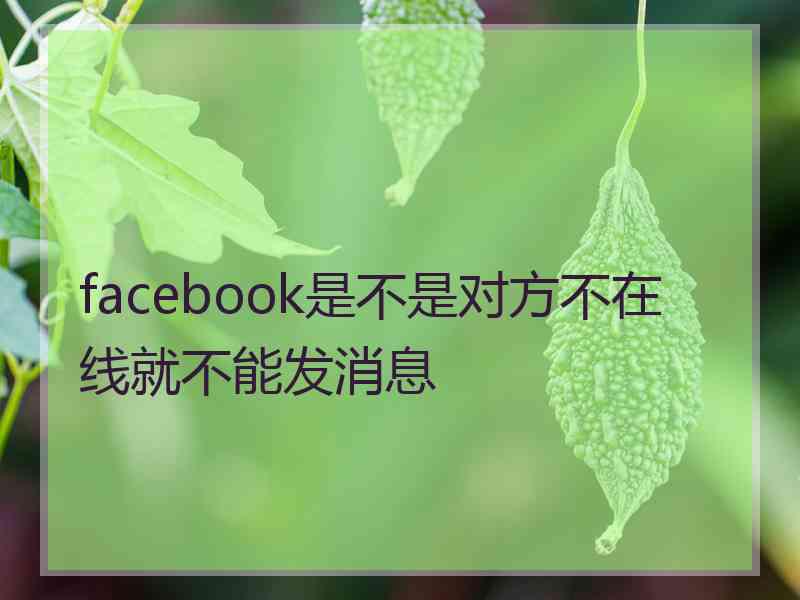 facebook是不是对方不在线就不能发消息