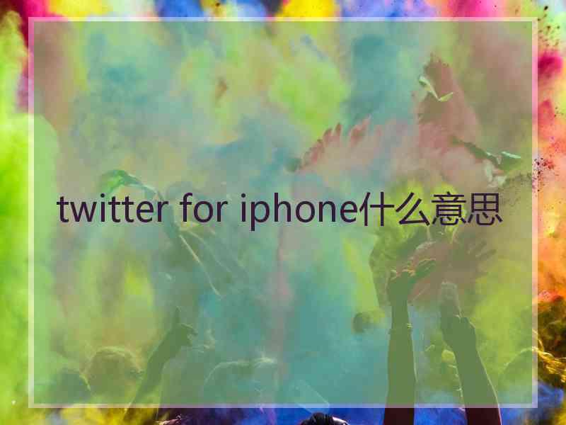 twitter for iphone什么意思