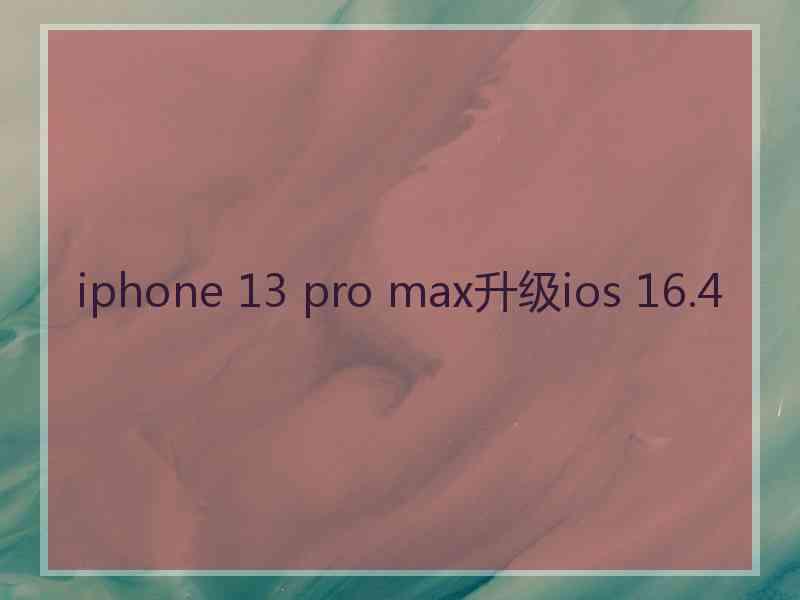 iphone 13 pro max升级ios 16.4