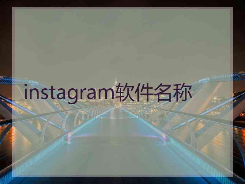 instagram软件名称