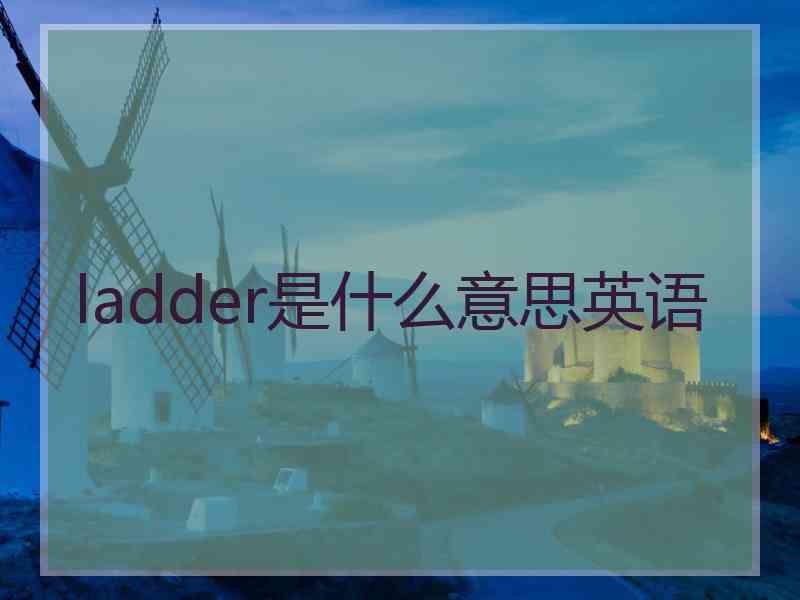 ladder是什么意思英语