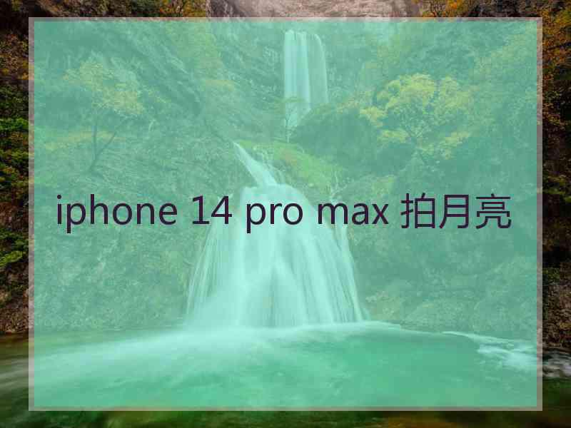 iphone 14 pro max 拍月亮