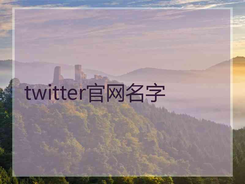 twitter官网名字