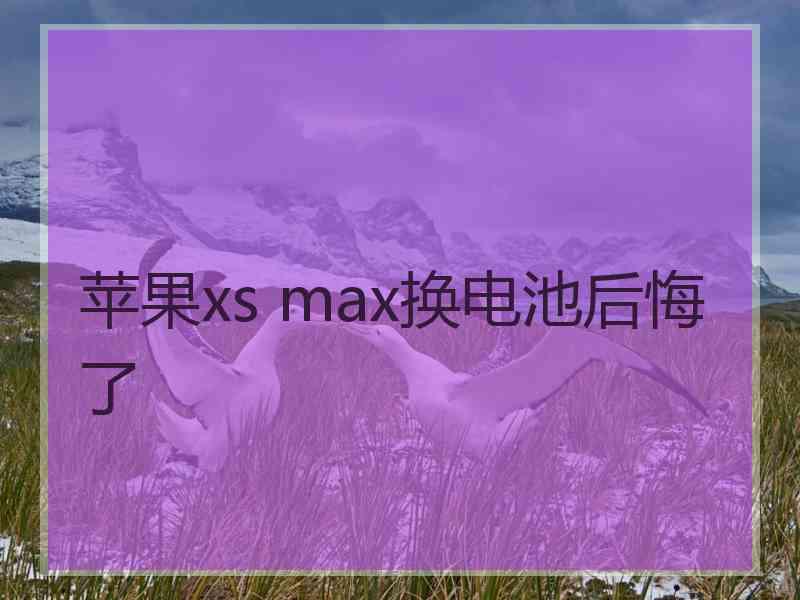 苹果xs max换电池后悔了