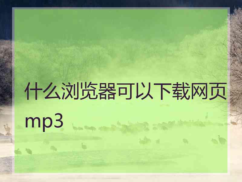 什么浏览器可以下载网页mp3