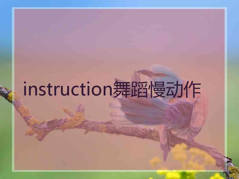 instruction舞蹈慢动作