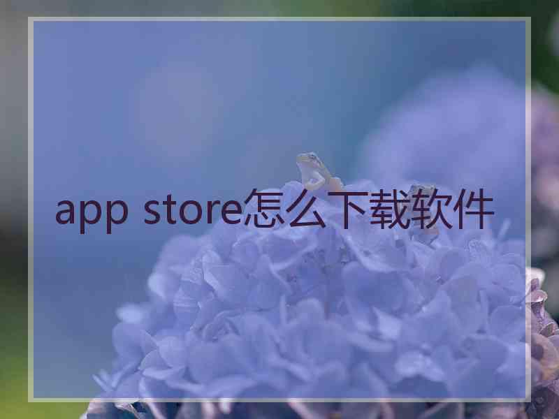 app store怎么下载软件