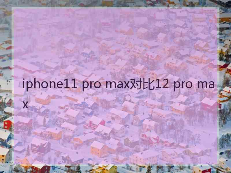 iphone11 pro max对比12 pro max