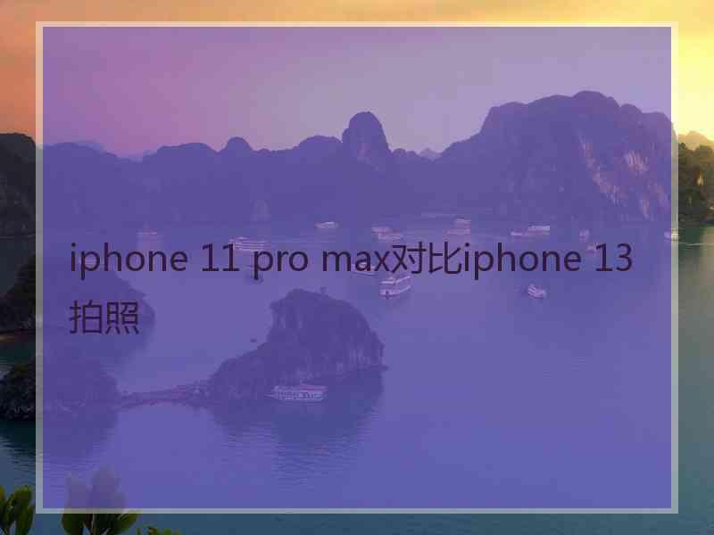 iphone 11 pro max对比iphone 13拍照