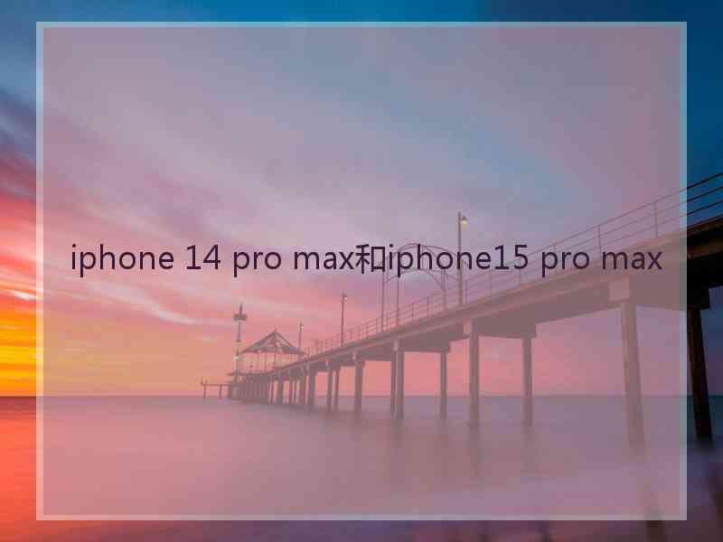 iphone 14 pro max和iphone15 pro max