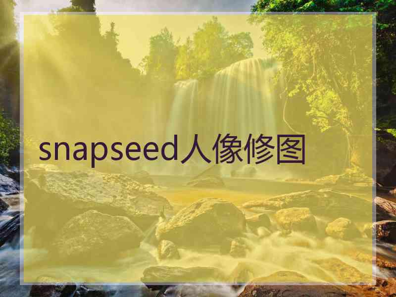 snapseed人像修图