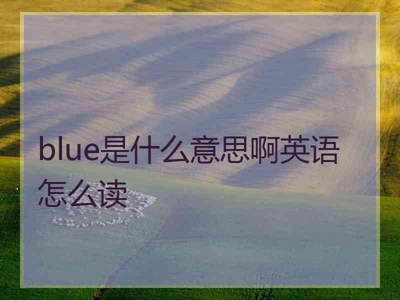 blue是什么意思啊英语怎么读