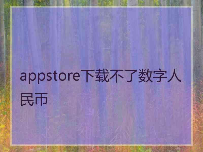 appstore下载不了数字人民币