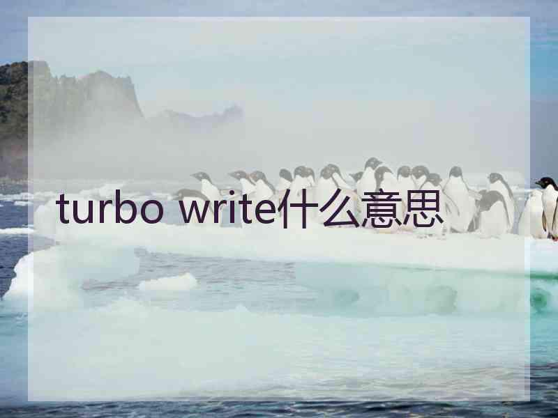 turbo write什么意思