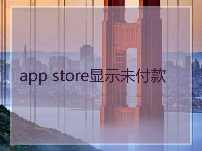 app store显示未付款