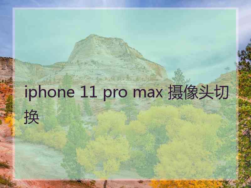 iphone 11 pro max 摄像头切换