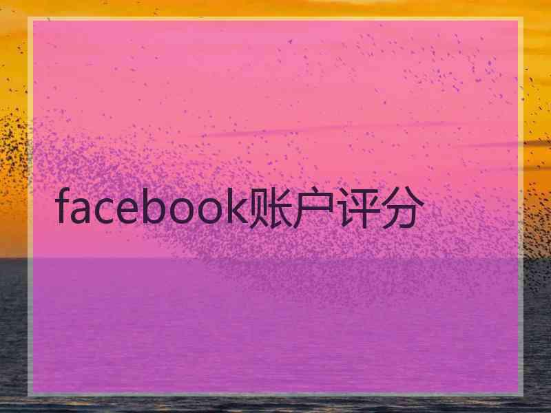 facebook账户评分