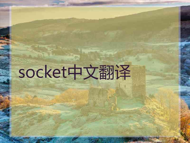 socket中文翻译