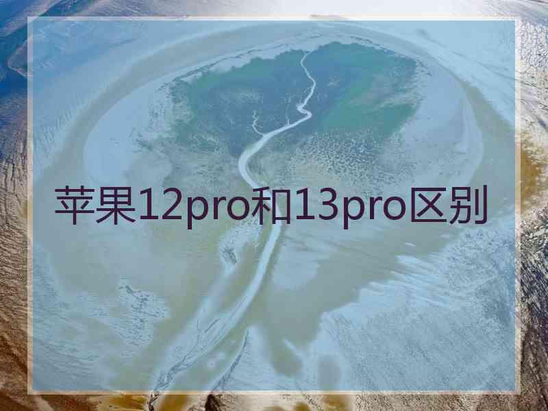 苹果12pro和13pro区别