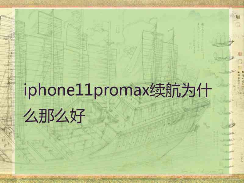 iphone11promax续航为什么那么好